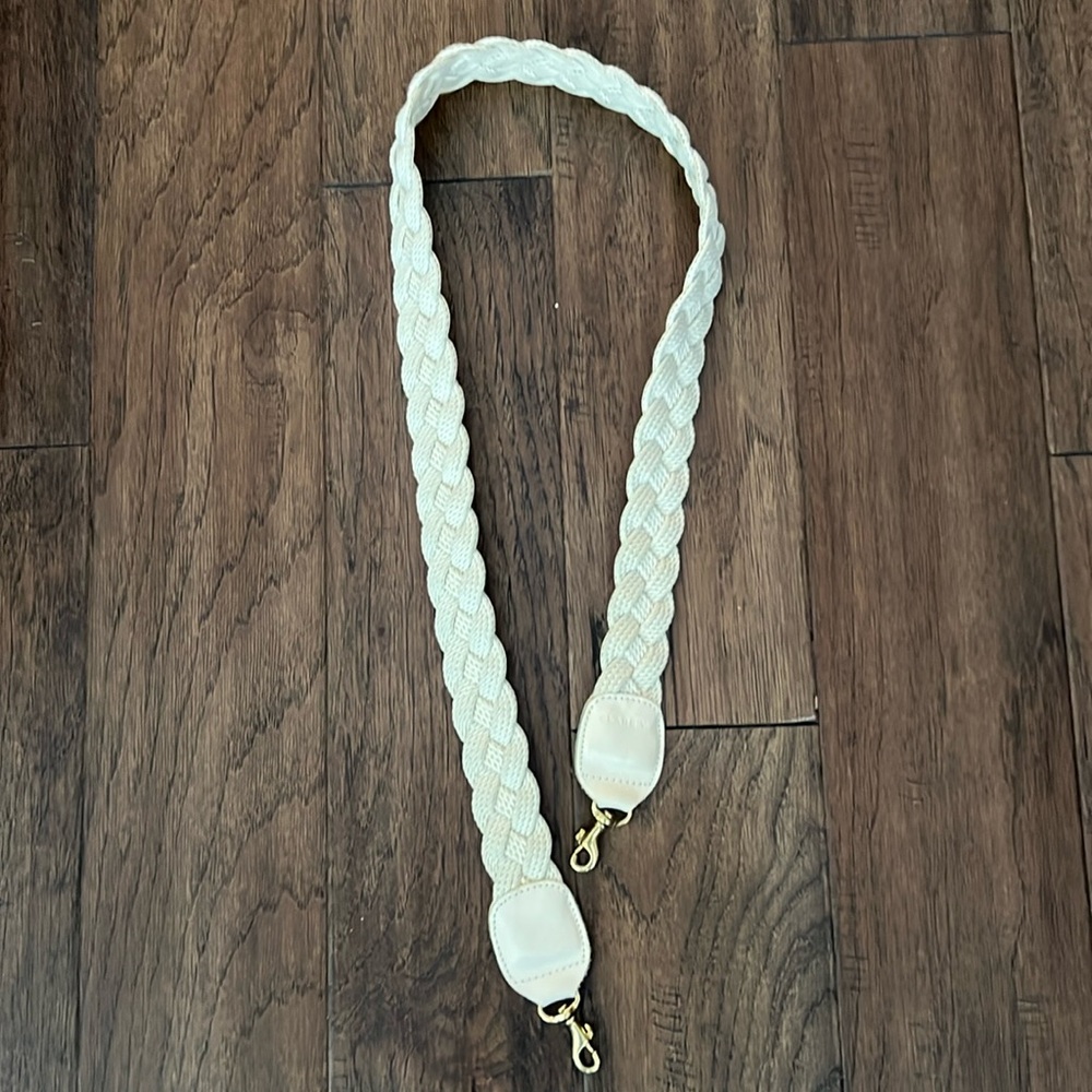 Clare V Ivory Woven Crossbody Strap
